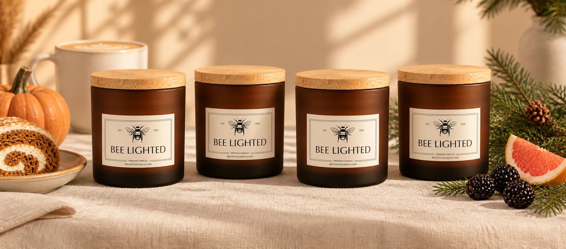 Bee Lighted seasonal candle collection